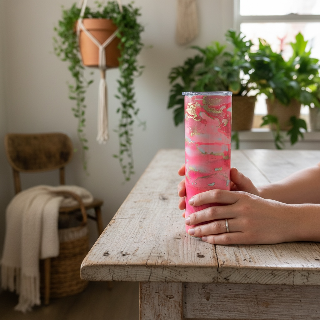 Blush Ember 20oz insulated metal tumbler