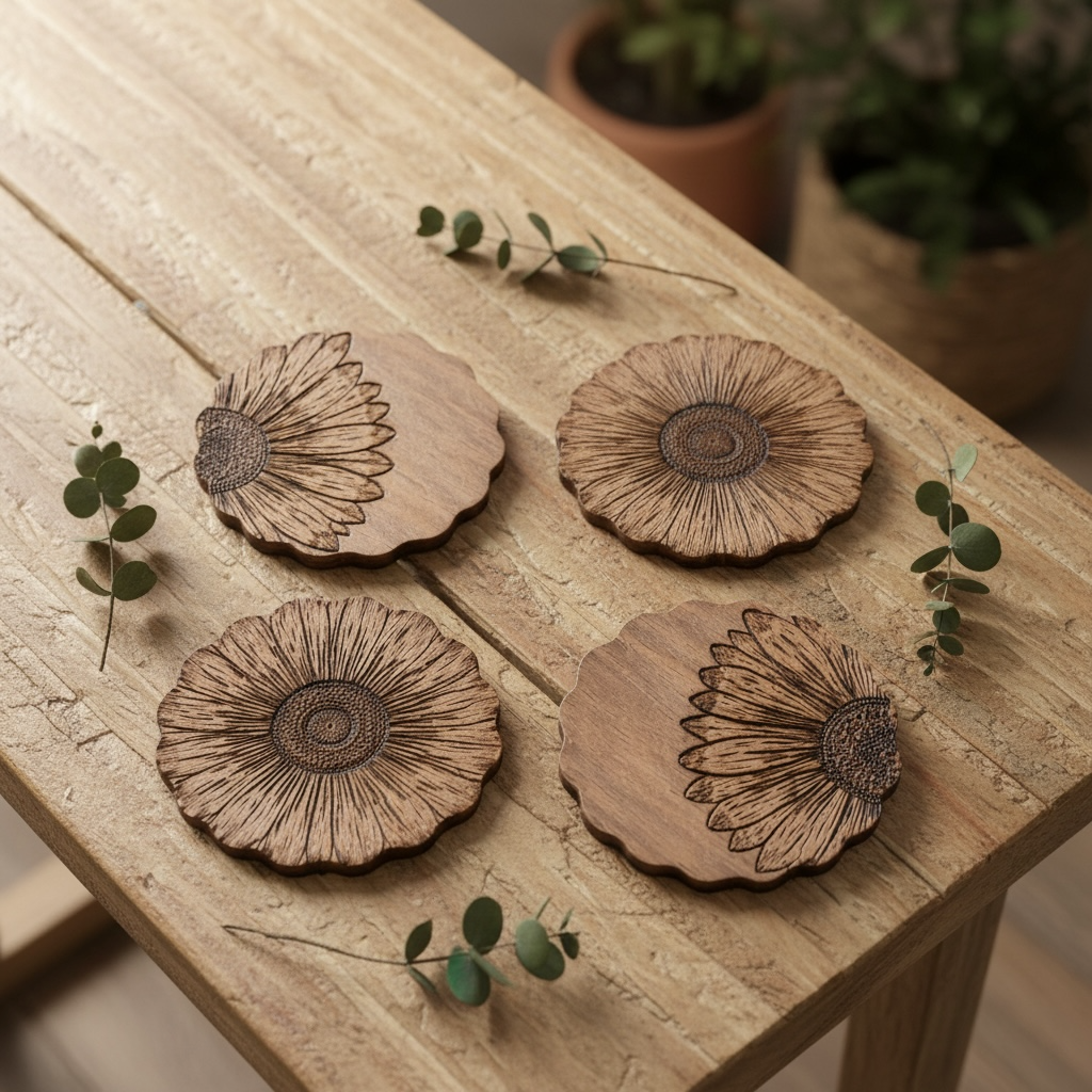 Golden Hour Sunflower Coasters