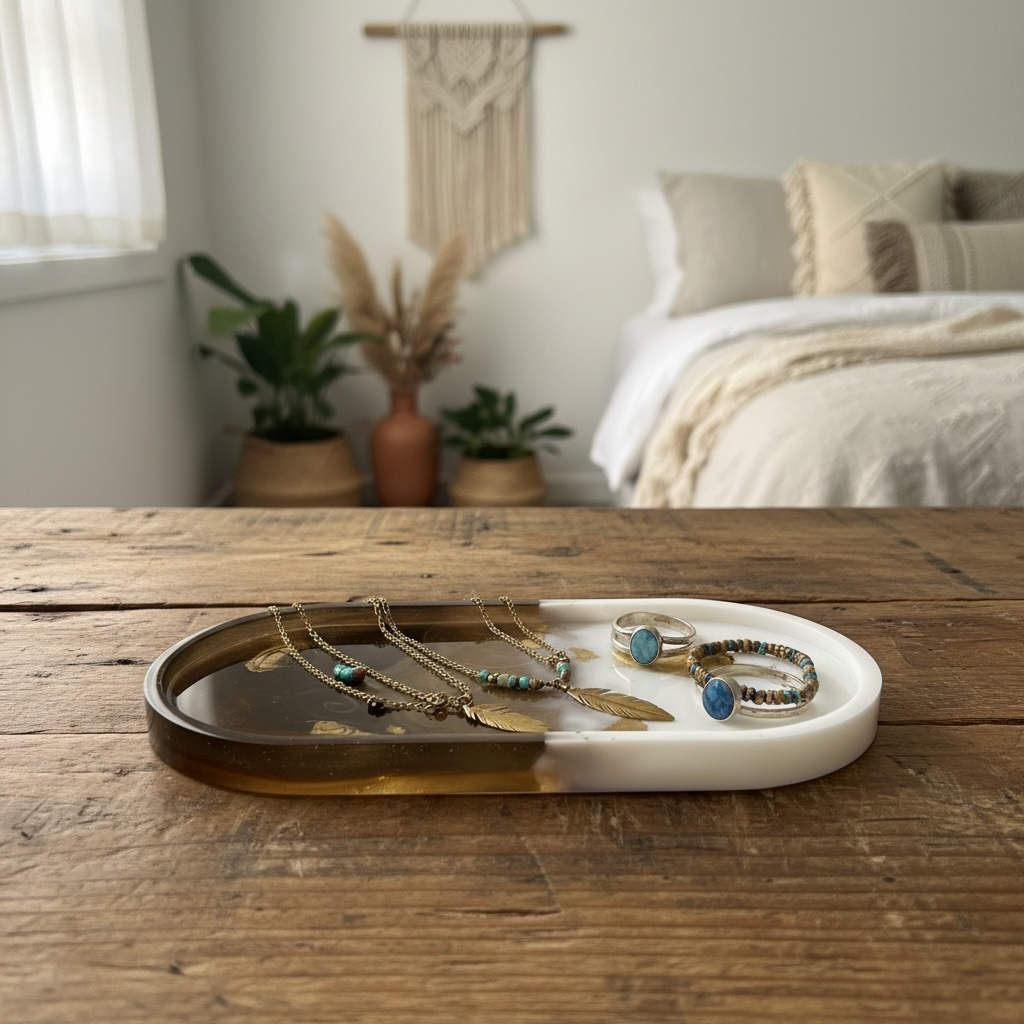 White Amber Trinket Tray