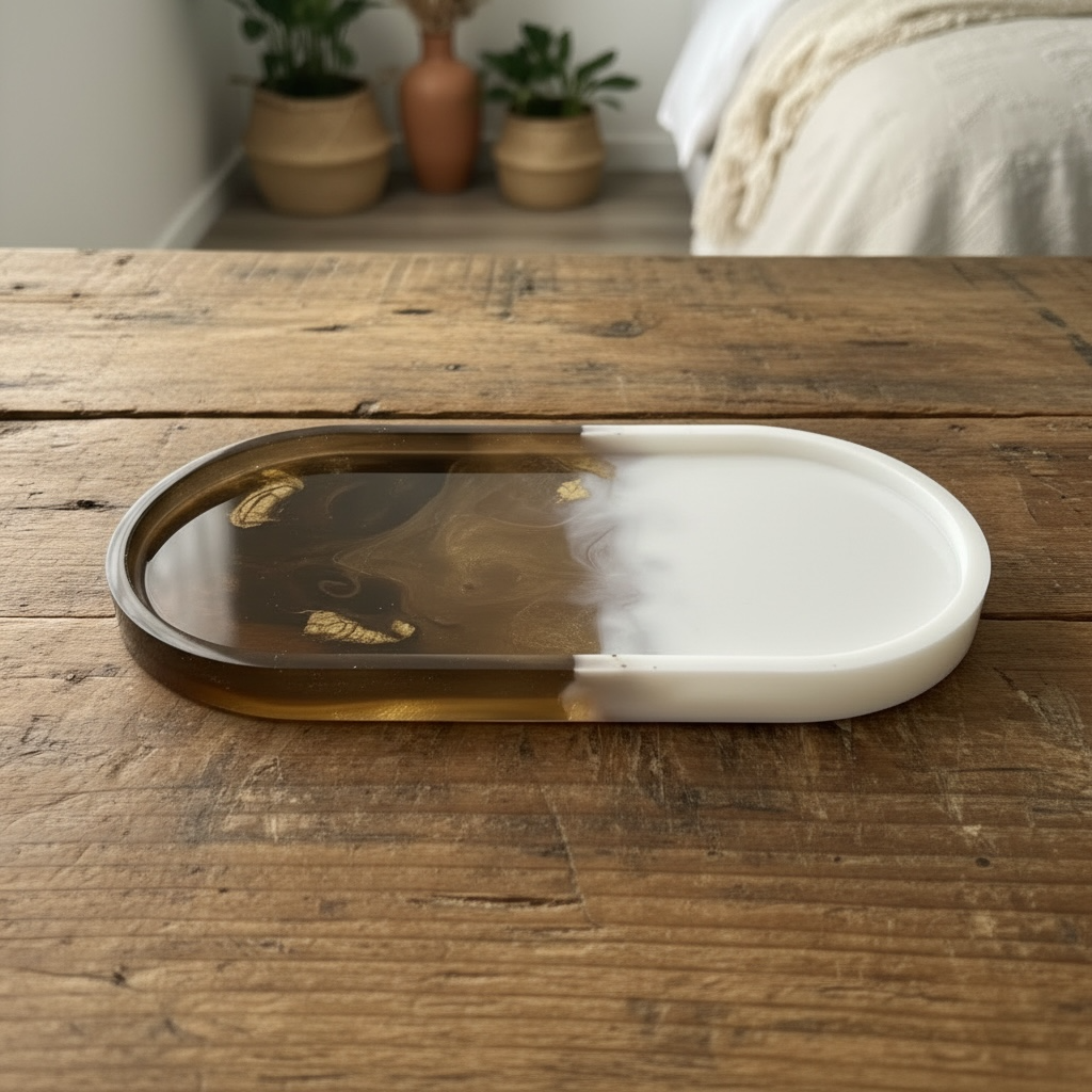 White Amber Trinket Tray