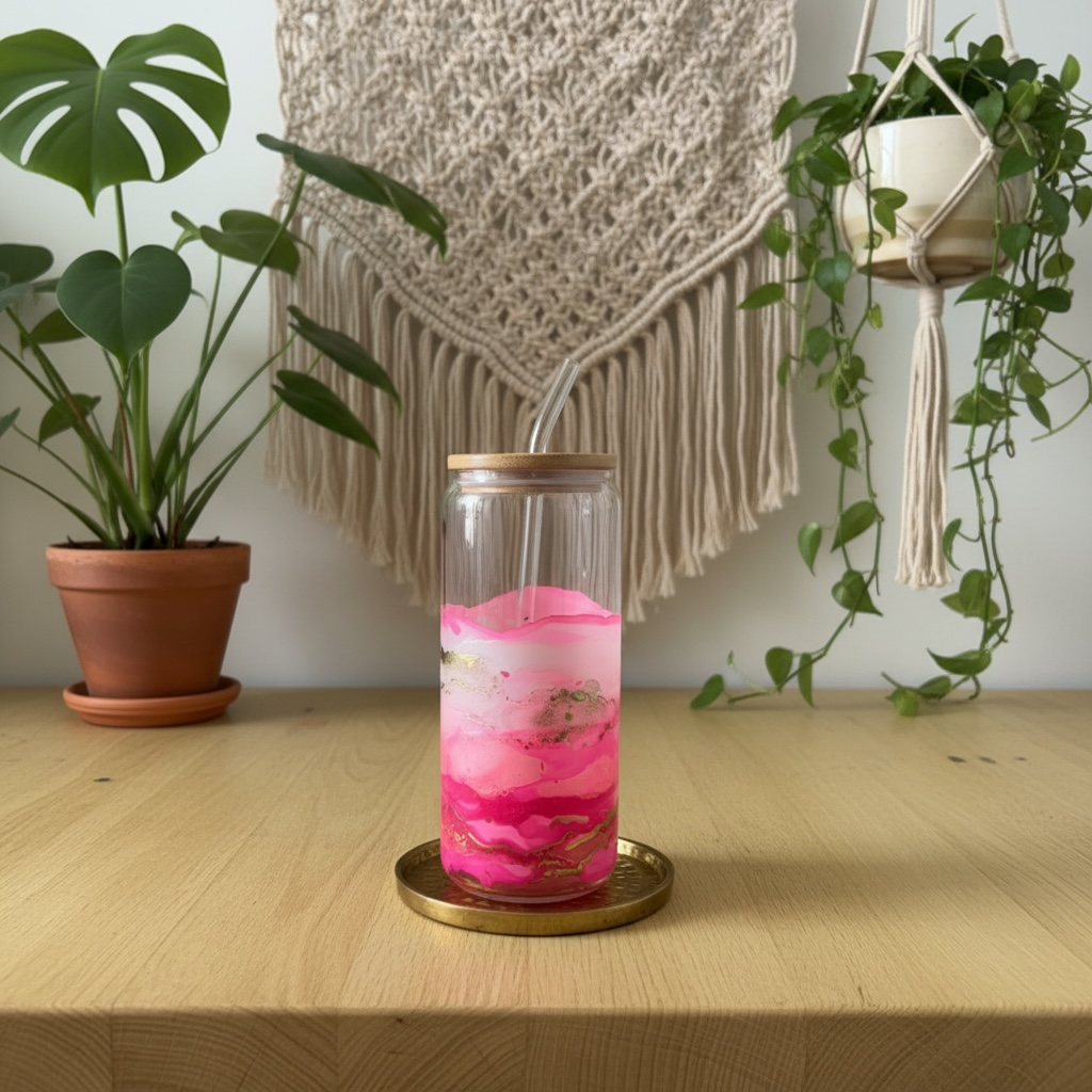 Rose Quartz Glass Tumbler