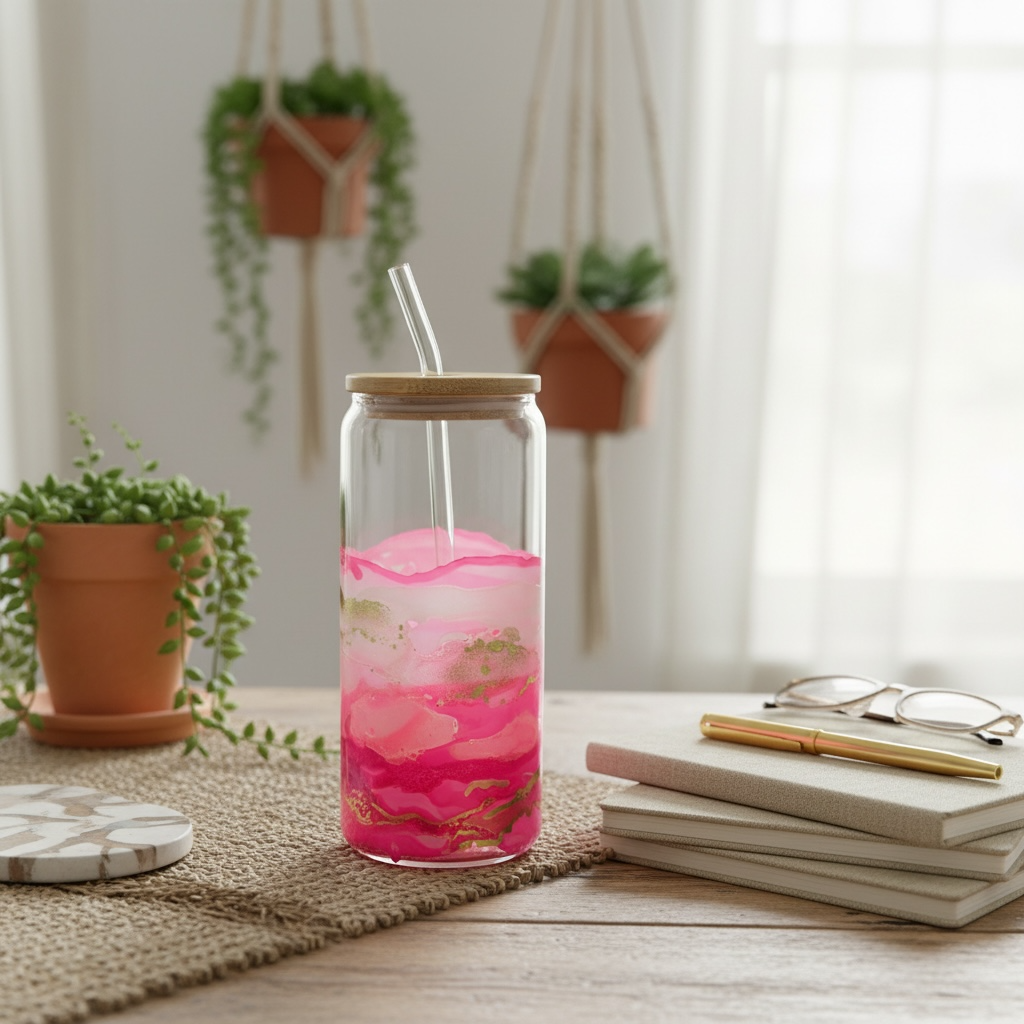 Rose Quartz Glass Tumbler